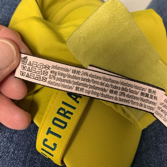 Victoria’s Secret Yellow-Green T-Shirt PushUp Full Coverage Underwire Bra Sz 36D - Picture 9 of 10